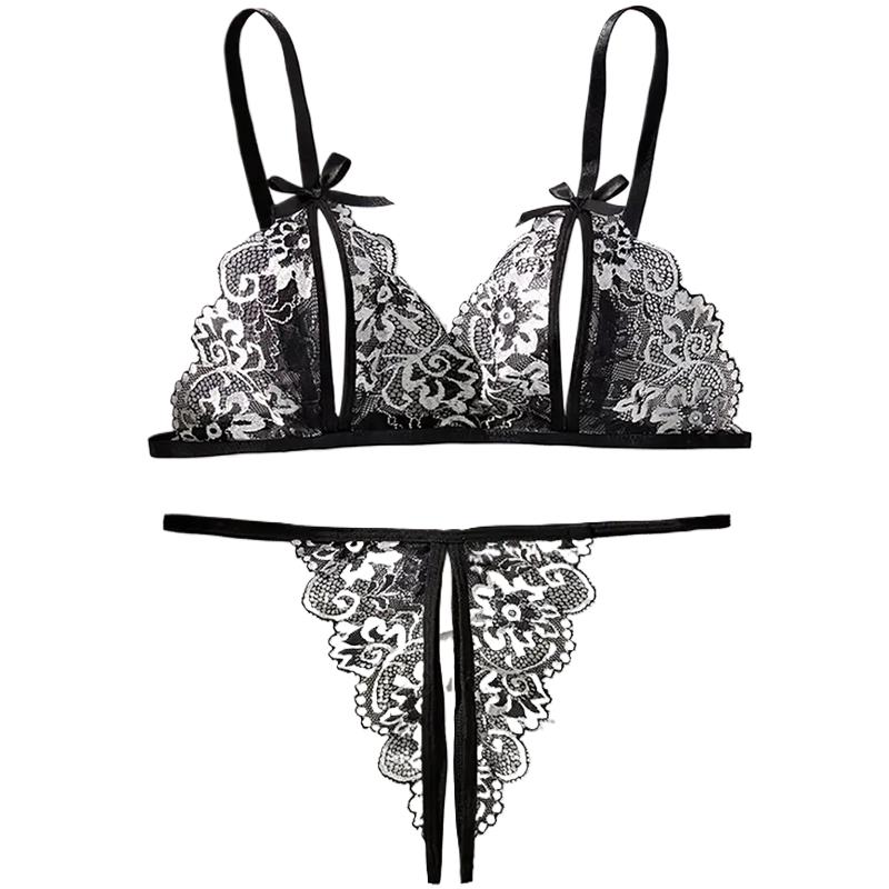 Sheer Bra Lace - 검은 뜨거운 Crotchless 섹시한 여성 레이스