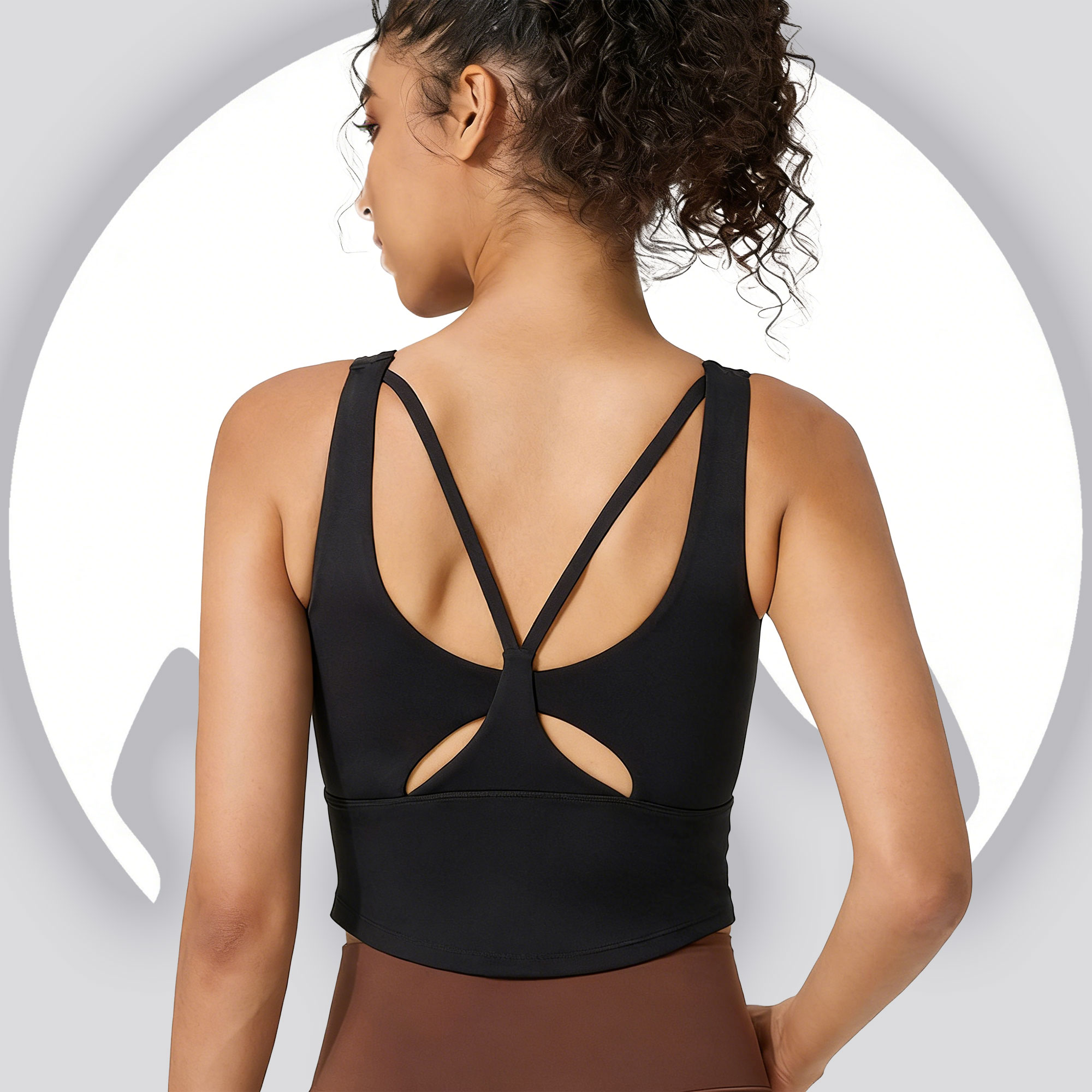 Sports Bra Racerback - 여성용 고정컵 요가 스포츠 브라 -