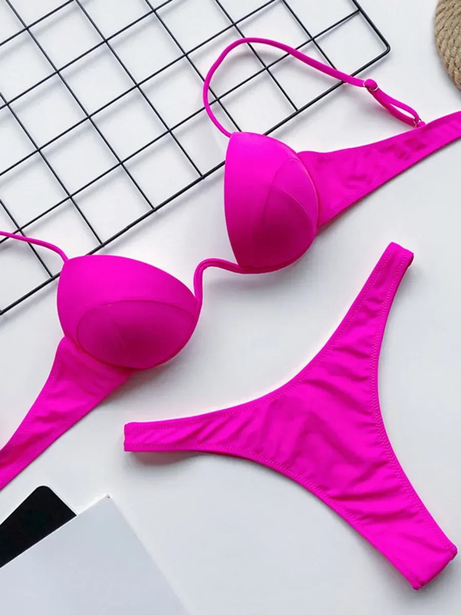 섹시한 V-바 언더 와이어 브래지어 컵 끈 팬티 비키니 - Underwire Bra Padded 리뷰 및 가격